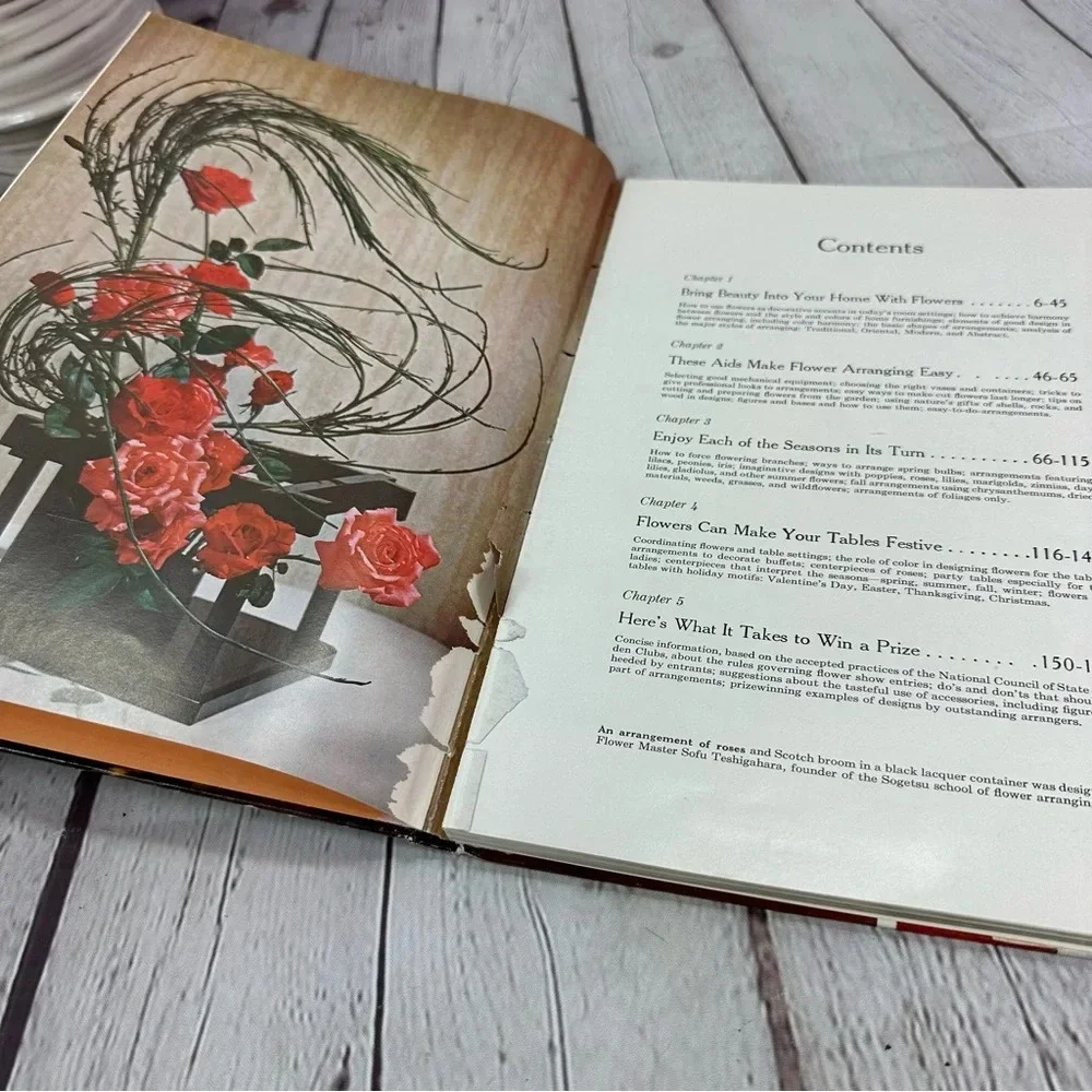 vintage better homes & gardens flower arranging books set of 2 1957, 1965